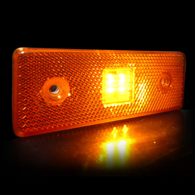 12V Диоден 4 LED ЛЕД Маркер габарит токос светлина за камиони бус ван ремарке каравана - 110 мм х 40 мм - оранжев