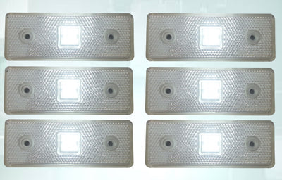 24V Диоден 4 LED ЛЕД Маркер габарит токос светлина за камиони бус ван ремарке каравана - 110 мм х 40 мм - бял