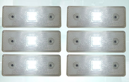 24V Диоден 4 LED ЛЕД Маркер габарит токос светлина за камиони бус ван ремарке каравана - 110 мм х 40 мм - бял