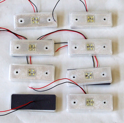 24V Диоден 4 LED ЛЕД Маркер габарит токос светлина за камиони бус ван ремарке каравана - 110 мм х 40 мм - бял
