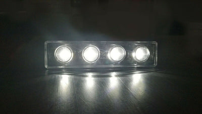 1бр БЯЛ преден габарит маркер за Скания Scania - 180mm x 40 mm + букса