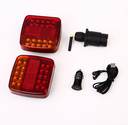 Безжични Wireless С Магнит 12V 24V Лед Led Диодни Стопове за Ремарке Каравана Платформа 5 Функции