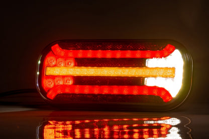 Комплект LED Светодиодни Стопове с Динамичен Мигач, С Букса, Ляв и Десен, 7 Функции, Е-Мark, 12V-24V