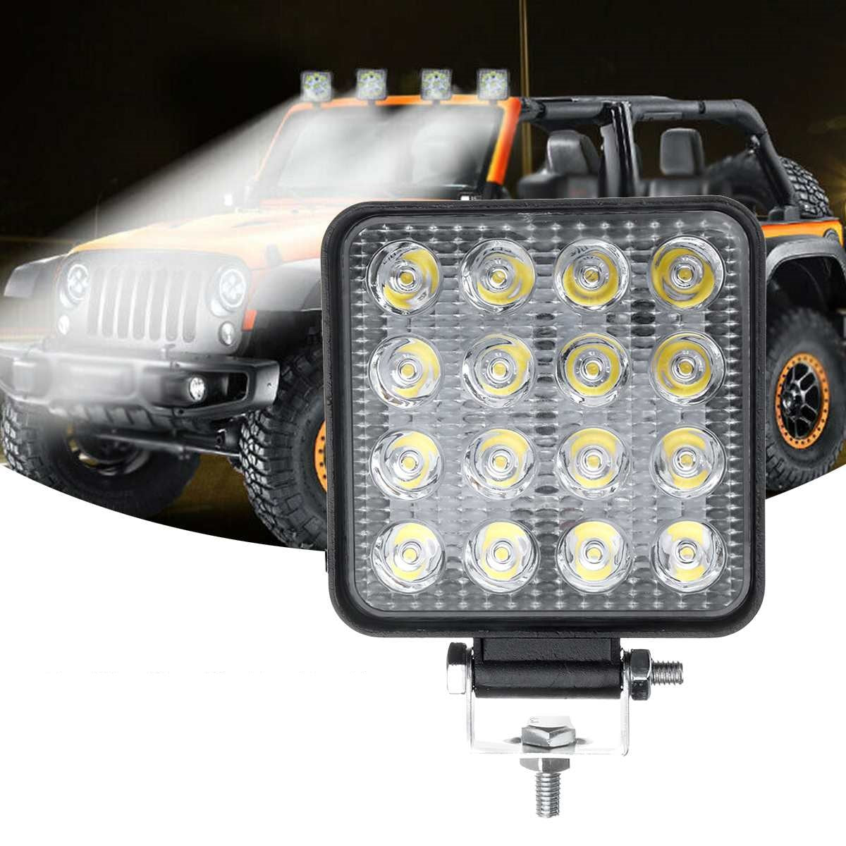 48W ЛЕД 12V 24V LED Диоден Халоген Фар Прожектор Задна Светлина Диодна Лампа