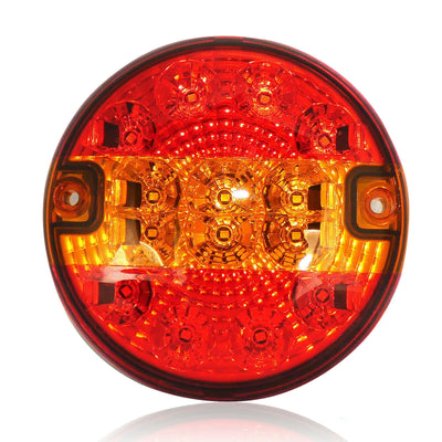 Комплект 2 Броя LED Лед Диоден Стоп Тип Хамбургер, Slim, Ø14cm, 12V-24V, За Камион, Ремарке, Бус , Каравана, Кемпер