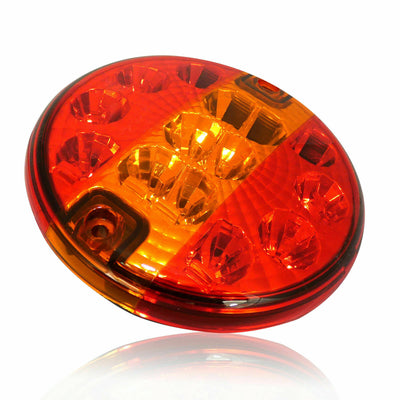 Комплект 2 Броя LED Лед Диоден Стоп Тип Хамбургер, Slim, Ø14cm, 12V-24V, За Камион, Ремарке, Бус , Каравана, Кемпер