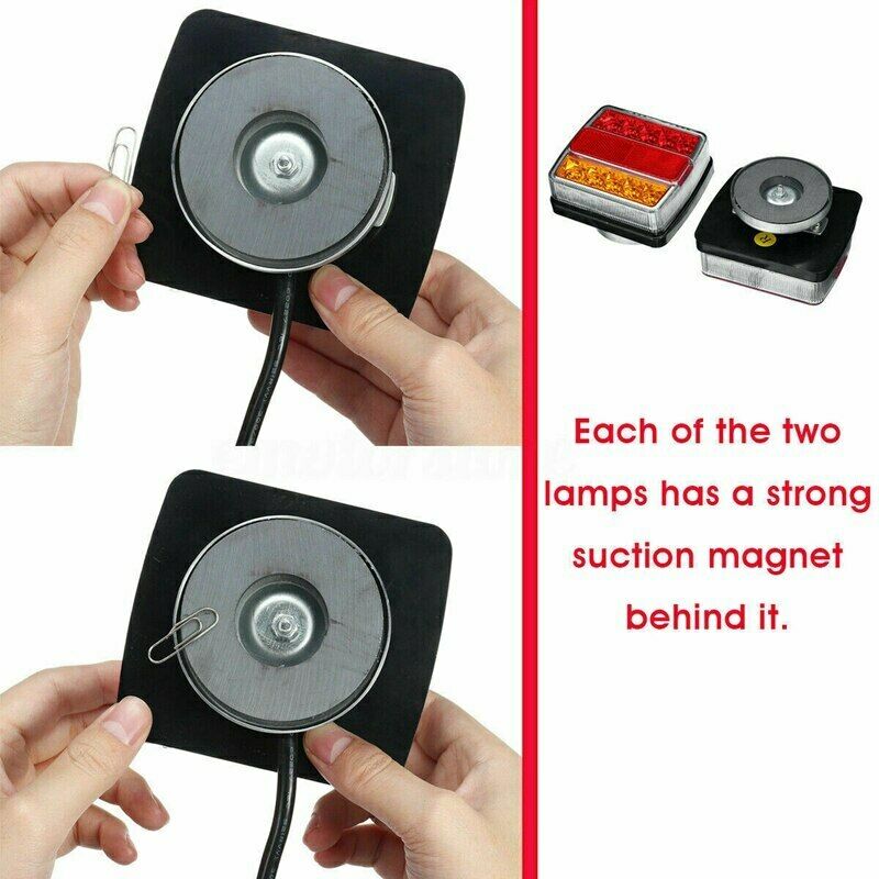 Комплект LED Лед Диодни Стопове 12V с Магнит и Окабеляване, 5 Функции, за Ремаркета, Колесари, Платформи, МПС