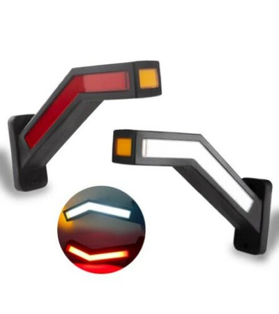 Комплект LED Габарити, Светлини Тип Рогче, Странични, Неон Ефект, Бягащ Режим, за Камион, Ремарке 12/24V, 22 см