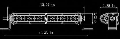 33 см LED Лед Диоден Бар , 4500 lm, 90W, Ултра Тънък, 12-24V, Комбинирана Combo - Flood и Spot Светлина