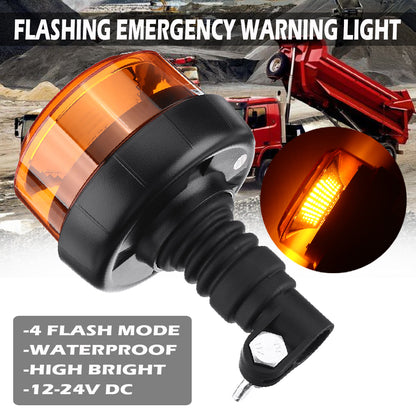LED Лед Диодна Аварийна Сигнална Лампа Маяк Буркан 12/24V , Блиц, Slim, E-Mark, 12 SMD