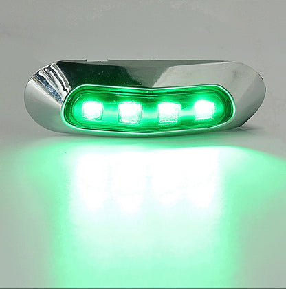 4 LED Светодиоден Габарит, Маркер, 5 цвята, Хромирана рамка, 12-24V, За Автомобил, Бус, Камион, Ремарке и др.
