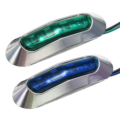 4 LED Светодиоден Габарит, Маркер, 5 цвята, Хромирана рамка, 12-24V, За Автомобил, Бус, Камион, Ремарке и др.