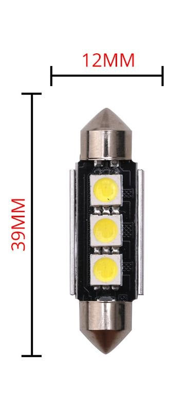 LED Лед Диодни Крушки, 2/3/4 SMD 5050 , 31мм, 36мм, 39мм, 41мм, 12V, Бяла Светлина, Canbus, Error Free, Bez Грешки