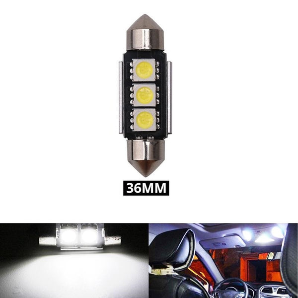 LED Лед Диодни Крушки, 2 SMD 5050 , 36мм, 12V, Бяла Светлина