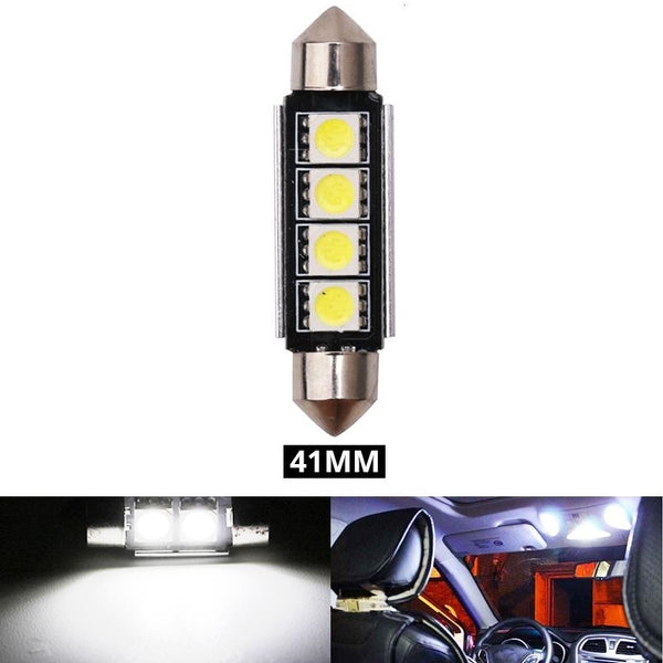 LED Лед Диодни Крушки, 2 SMD 5050 , 41мм, 12V, Бяла Светлина