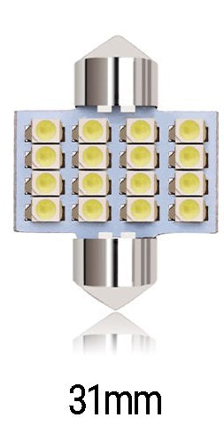 LED Лед Диодни Крушки, 16 SMD 5050 , 31мм, 12V, Бяла Светлина