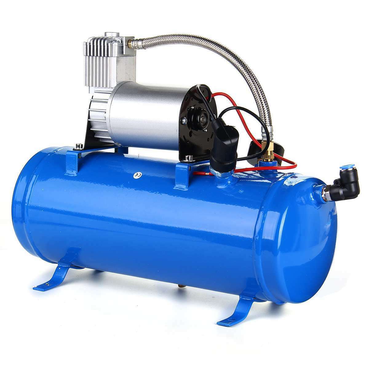 Компресор За Въздух Под Налягане, 12V, 150psi, 8 Бара, 6 литра, За Тромби, Помпене, Боядисване и др.