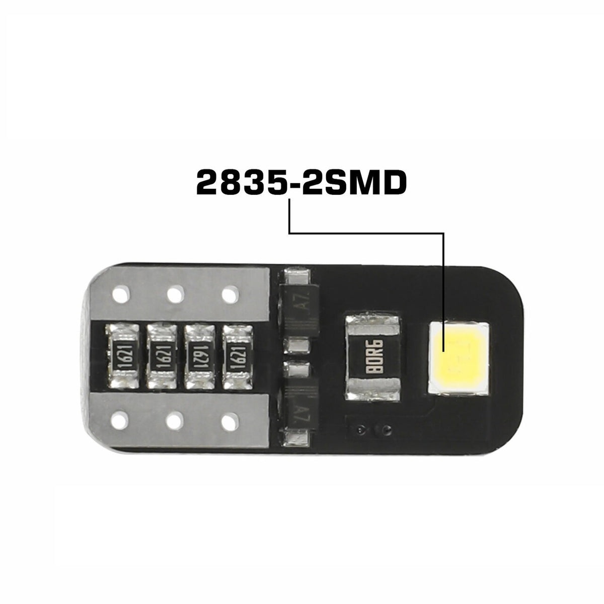 Лед Крушки За Габарит, Т10 W5W LED 2 SMD, 12V, Canbus, Бяла Светлина