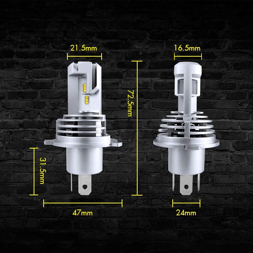 Комплект Умалени Мини Лед Led Диодни Крушки М3 H4 Х4 12V 24V 50W 5000lm за Трактори Мотоциклети Мотори Автомобили