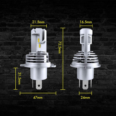 Комплект Умалени Мини Лед Led Диодни Крушки М3 H4 Х4 12V 24V 50W 5000lm за Трактори Мотоциклети Мотори Автомобили