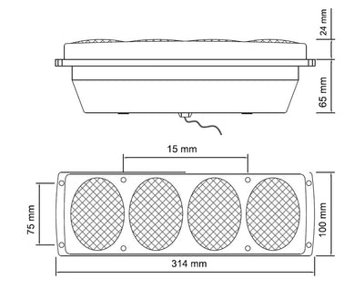 Комплект Стопове, 12V -24V, 314mm x 100mm x 65mm, Подходящи за Бус Камион Тир Ремарке Караванa