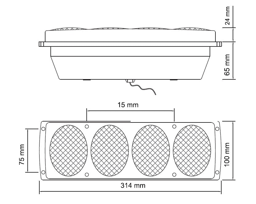 Комплект Стопове, 12V -24V, 314mm x 100mm x 65mm, Подходящи за Бус Камион Тир Ремарке Караванa