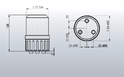 Въртяща Сигнална Аварийна Оранжева Лампа Маяк с Крушка 24V, Ø 84.4mm