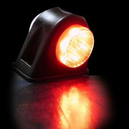 2 броя - 24V LED Гумени Диодени Странични Маркери Рогчета Светлини За Камион Ремарке Платформа Бяло Червено