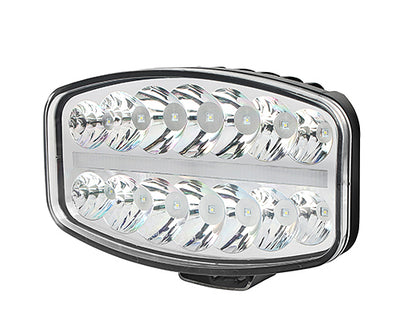 80W LED Лед Фар Халоген, Три Функции, Неон ефект, Neon 24,5см x 13,9см, 4100lm, 12V - 24V, E-Mark Подходящ За DAF MAN Scania Volvo и др.