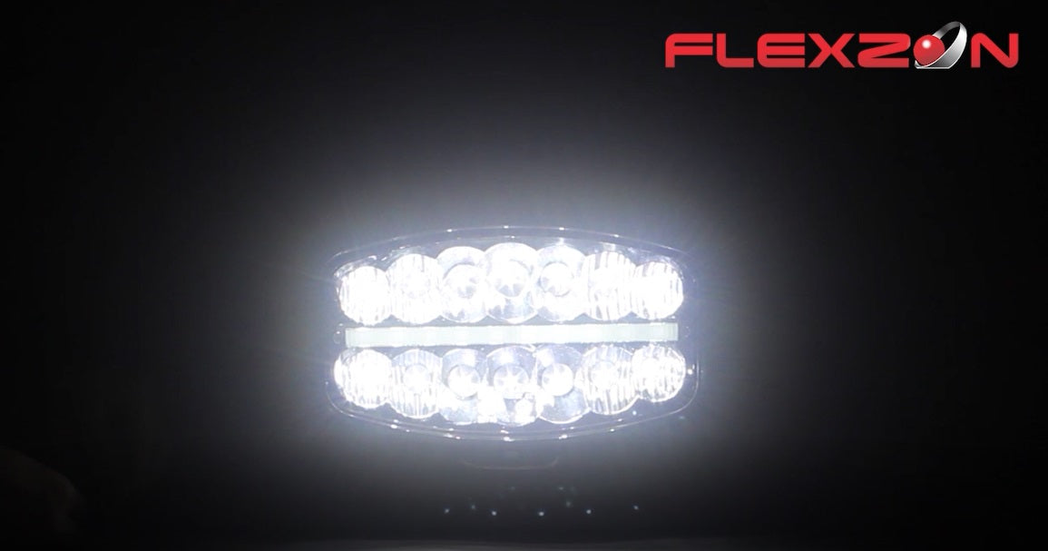 80W LED Лед Фар Халоген, Три Функции, Неон ефект, Neon 24,5см x 13,9см, 4100lm, 12V - 24V, E-Mark Подходящ За DAF MAN Scania Volvo и др.