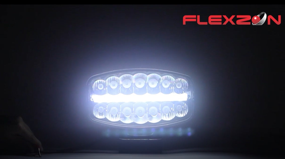 80W LED Лед Фар Халоген, Три Функции, Неон ефект, Neon 24,5см x 13,9см, 4100lm, 12V - 24V, E-Mark Подходящ За DAF MAN Scania Volvo и др.