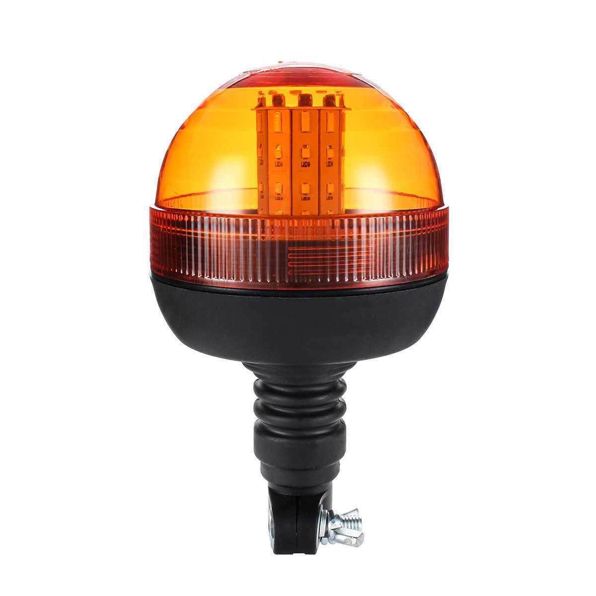 LED ЛЕД Аварийна, Сигнална Лампа, 40 Диода, 3 Режима На Светлина, Маяк, Буркан, Оранжева, Жълта, 12V - 24V, Е-Mark E9