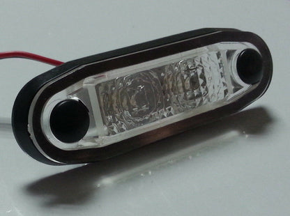 LED Светодиоден Габарит, Маркер, Токос, С Гума, Син Цвят, Овален, Е-Mark, 24V, 7,5 см