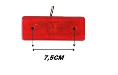 24V Диоден 4 LED ЛЕД Маркер габарит токос светлина за камиони бус ван ремарке каравана - 110 мм х 40 мм - червен
