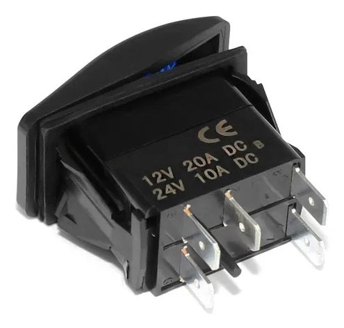 Копче, Бутон, За Вграждане, за LED Лед Бар, Халоген, Светлини, 12V - 24V, Надпис  ROOF LED LIGHT BAR , Синя Светлина