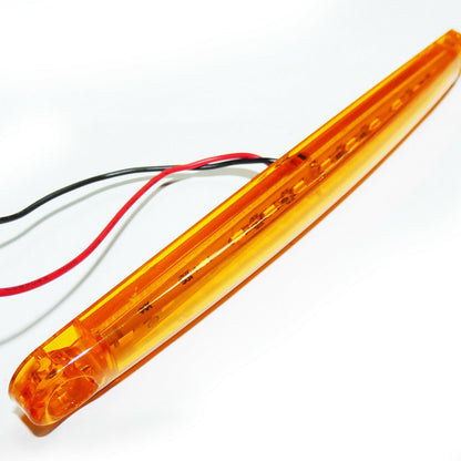 1 брой ЛЕД LED Оранжев Жълт Диоден Маркер Габарит Токос със 12 светодиода за камион ремарке бус ван каравана платформа 24V