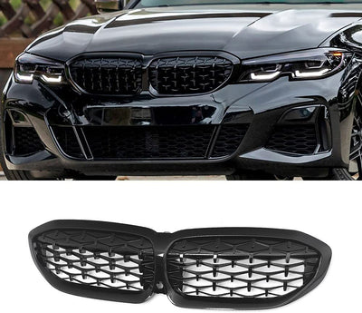 Бъбреци Решеткa за BMW 3-та Серия G20 Sedan 2019+, G21 Touring, G28 Sedan Diamond Style Черен Гланц