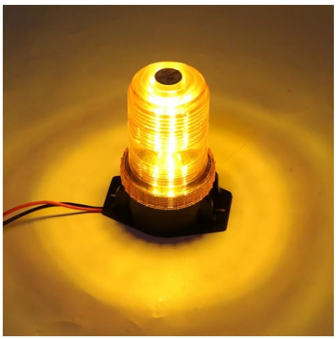 LED Лед Сигнална Аварийна Лампа Маяк Буркан 130mm x 74mm, 12V - 24V, 30 SMD Диода За Трактор, Електрокар, Мотокар, Селскостопански Машини и др.