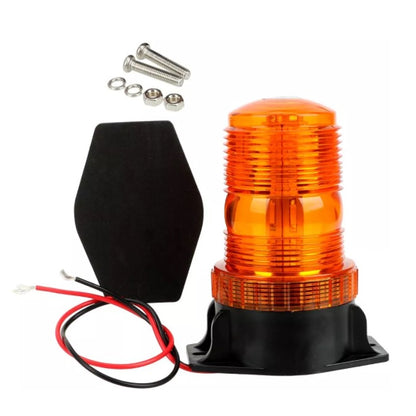 LED Лед Сигнална Аварийна Лампа Маяк Буркан 130mm x 74mm, 12V - 24V, 30 SMD Диода За Трактор, Електрокар, Мотокар, Селскостопански Машини и др.
