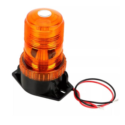LED Лед Сигнална Аварийна Лампа Маяк Буркан 130mm x 74mm, 12V - 24V, 30 SMD Диода За Трактор, Електрокар, Мотокар, Селскостопански Машини и др.
