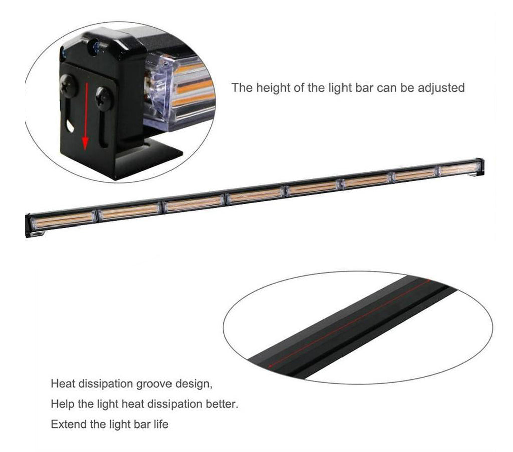 120cm Сигнална Аварийна Блиц Маяк Led Бар Лампа Пътна Помощ Платформа 12V-24V 144W
