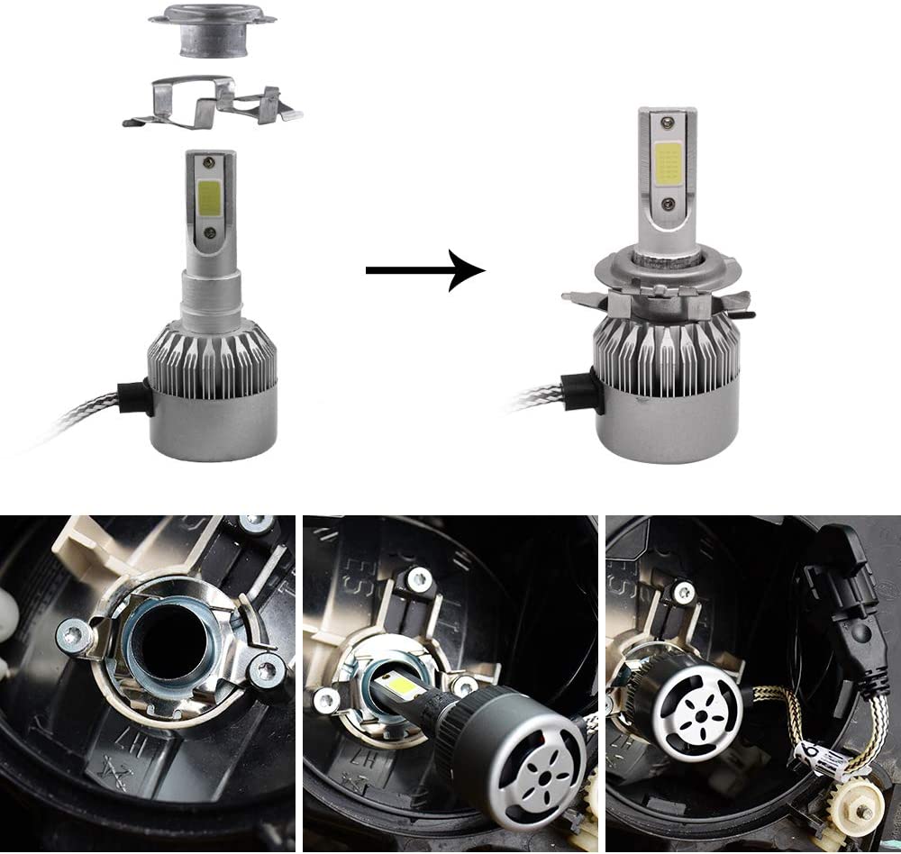 Комплект от 2 броя Aдаптери за LED крушки H7 за Nissan Qashqai Нисан Кашкай, Bmw X5, БМВ Х5 Volkswagen Tiguan Тигуан, Touareg Туатег , Golf, Голф Polo Поло, Ford Focus Форд Фокус