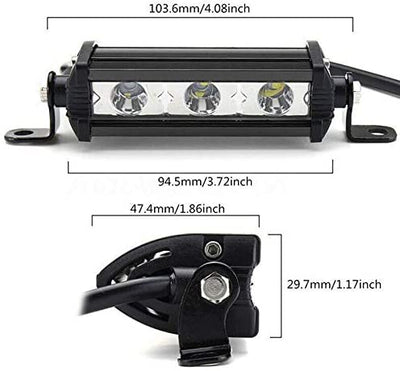 11 См Мощен LED бар с насочена Spot светлина 9W 3 LED 12V 24V За Мотор, АТВ, Джип, 4х4, Offroad, Камион