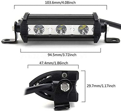 11 См Мощен LED бар с насочена Spot светлина 9W 3 LED 12V 24V За Мотор, АТВ, Джип, 4х4, Offroad, Камион