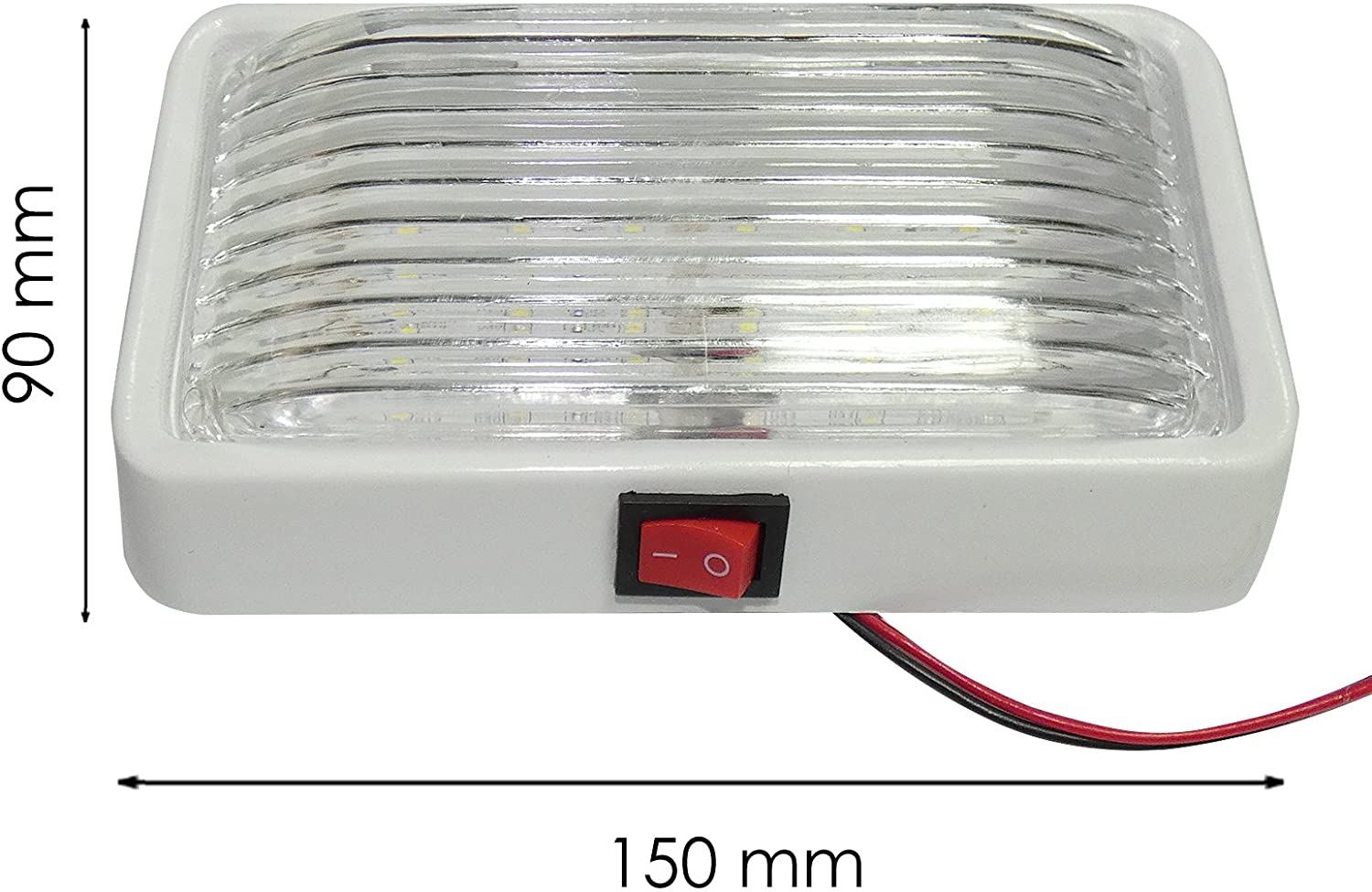 1 брой LED Интериорна Вътрешна Лампа Плафон Таван Правоъгълна12V За Кола Камион Бус Каравана Кемпер