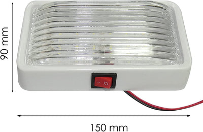 1 брой LED Интериорна Вътрешна Лампа Плафон Таван Правоъгълна12V За Кола Камион Бус Каравана Кемпер