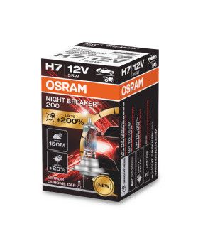 Комплект 2 халогенни крушки за фар Osram H7 Night Breaker +200% 55W 12V PX26D