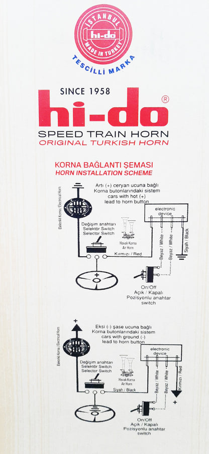 Чернa Тромба, клаксон TGV HI-DO, с две мелодии за камион бус ван трактор, 24V, 135db
