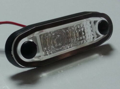 LED Светодиоден Габарит, Маркер, Токос, С Гума, Червен Цвят, Овален, Е-Mark, 12V, 7,5 см