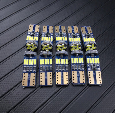 Комплект от 2 броя T10 Led крушки 15 SMD светодиода W5W 12V бяла светлина в блистер